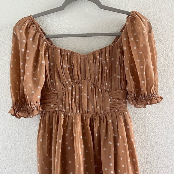 ABERCROMBIE & FITCH | Emerson Poplin Puff Sleeve Polka Dot Mini Dress | Size XS - Picture 4 of 9